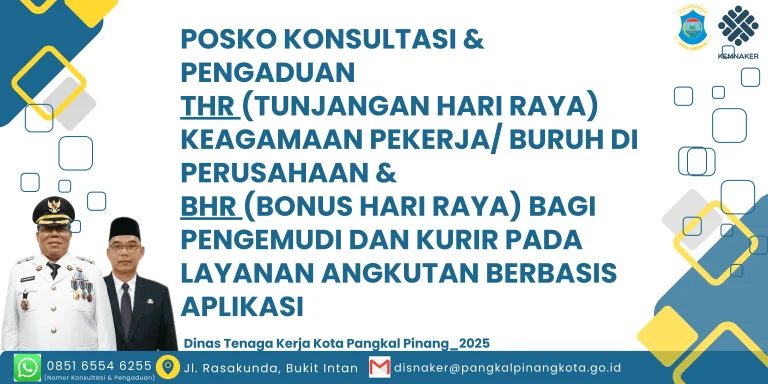 Posko Konsultasi & Pengaduan THR Keagamaan Pekerja/Buruh di Perusahaan dan BHR Bagi Pengemudi dan Kurir pada Layanan Angkutan Berbasis Aplikasi